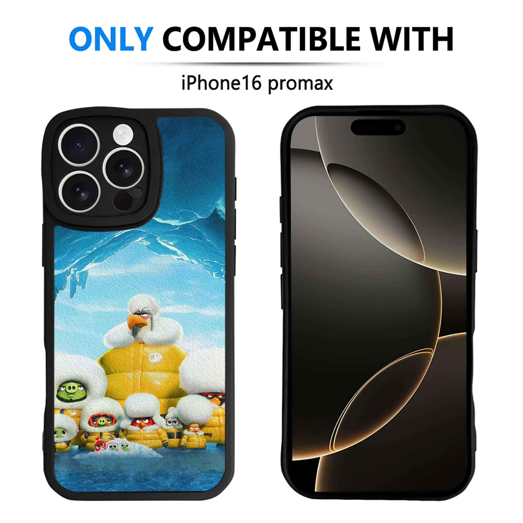 （画像用） Angry Birds アングリーバード 【iPhone 16シリーズ対応】シリコンスマホケース（レザー調） 材質：シリコン